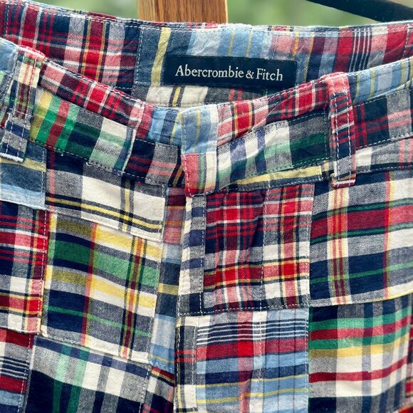 Men's Abercrombie & Fitch Madras Plaid 10" Shorts - Picture 1 of 8